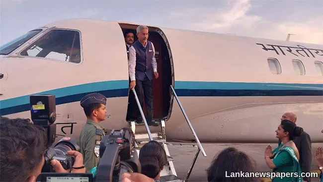 Indian foreign minister Jaishankar arrives in Sri Lanka