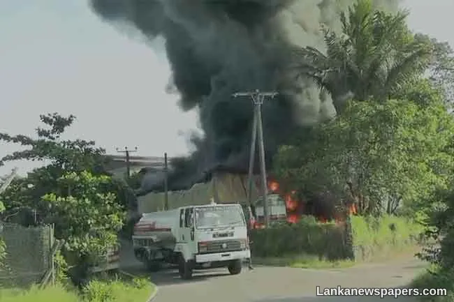 Fire breaks out at rubber factory in Horana