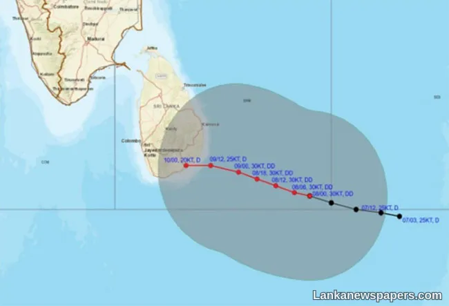 Depression in Bay of Bengal likely to cross Sri Lanka tomorrow – Met. DG