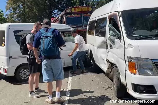 Van carrying foreign tourists involved in collision near Gregory Lake