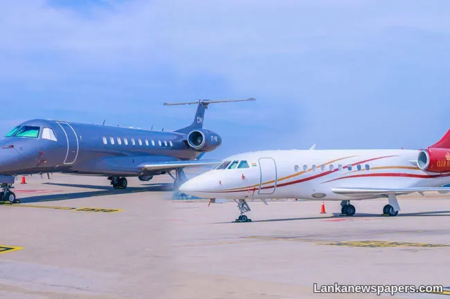 Cricket fans flew in 15 private jets to witness yesterday s India-Pakistan match in Colombo