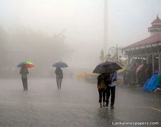 Heavy rainfall above 100 mm expected in parts of the island today