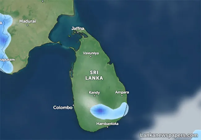 Showery conditions over the island to reduce from today