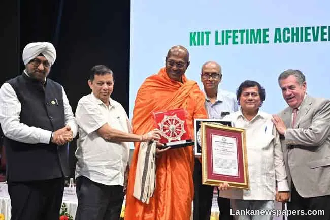 India s KIIT University confers Kirinde Assaji Thero with Lifetime Achievement Award