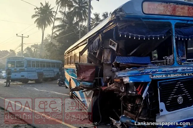 Two buses collide head-on in Moronthuduwa