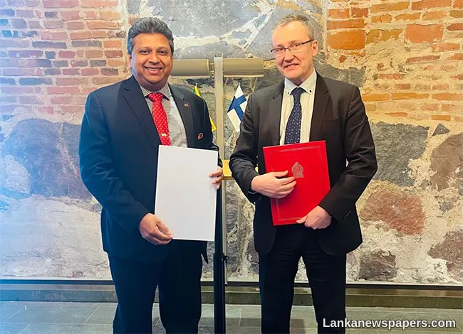 Sri Lanka and Finland sign MoU on political consultation mechanism in Helsinki
