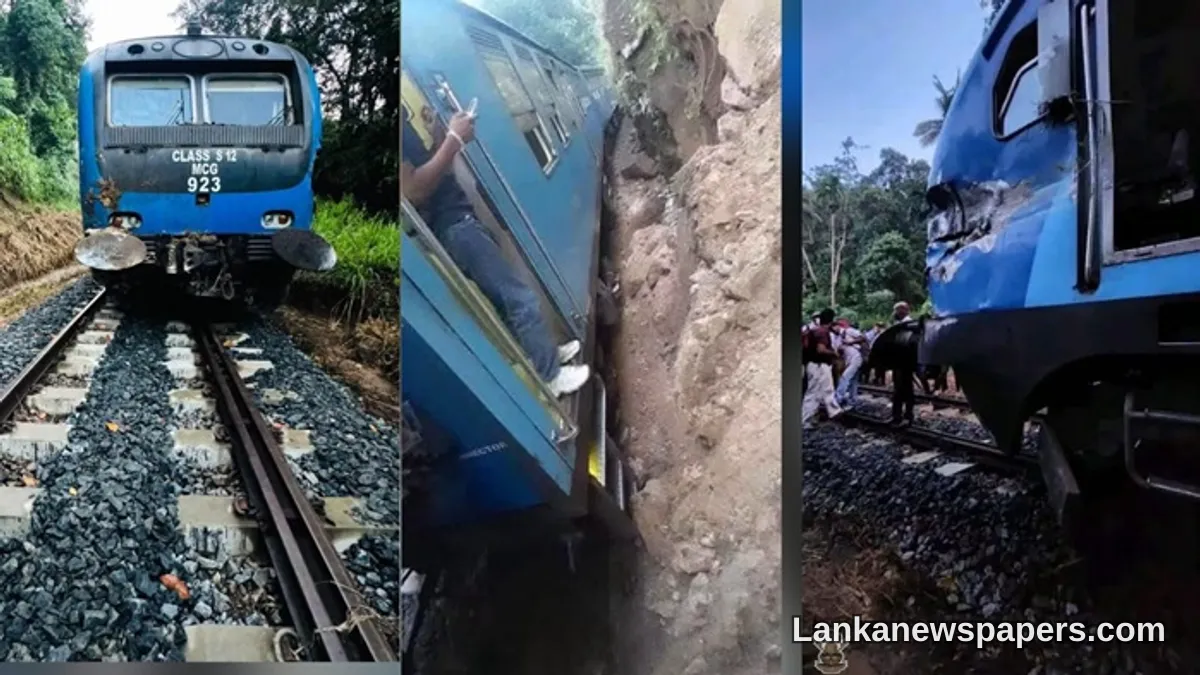 පේරාදෙණිය-කොළඹ අන්තර්-නගර දුම්රිය මාර්ගයට ගල් පස් කඩා වැටීමෙන් රේල් පීලි අනතුරක්, උඩරට සේවා දැඩි ප්‍රමාදයට