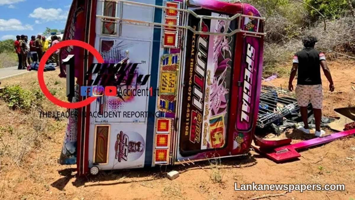 Twenty-Five Hurt as Passenger Bus Overturns Following Wild Elephant Encounter Near Kataragama
