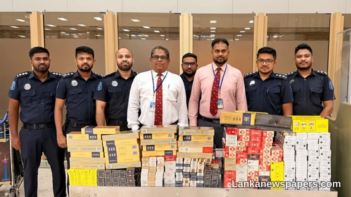 Foreign National Caught Attempting to Smuggle Nearly 40,000 Cigarettes Through Bandaranaike International Airport