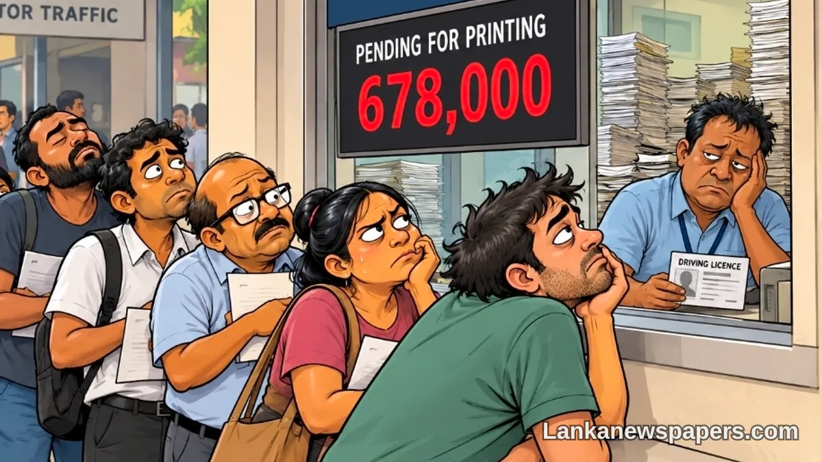 රථවාහන දෙපාර්තමේන්තුව නිෂ්පාදන ධාරිතාව වැඩි කිරීමට උත්සාහ දරද්දී රියදුරු බලපත්ර 678,000ක් අපේක්ෂා ලේඛනයේ