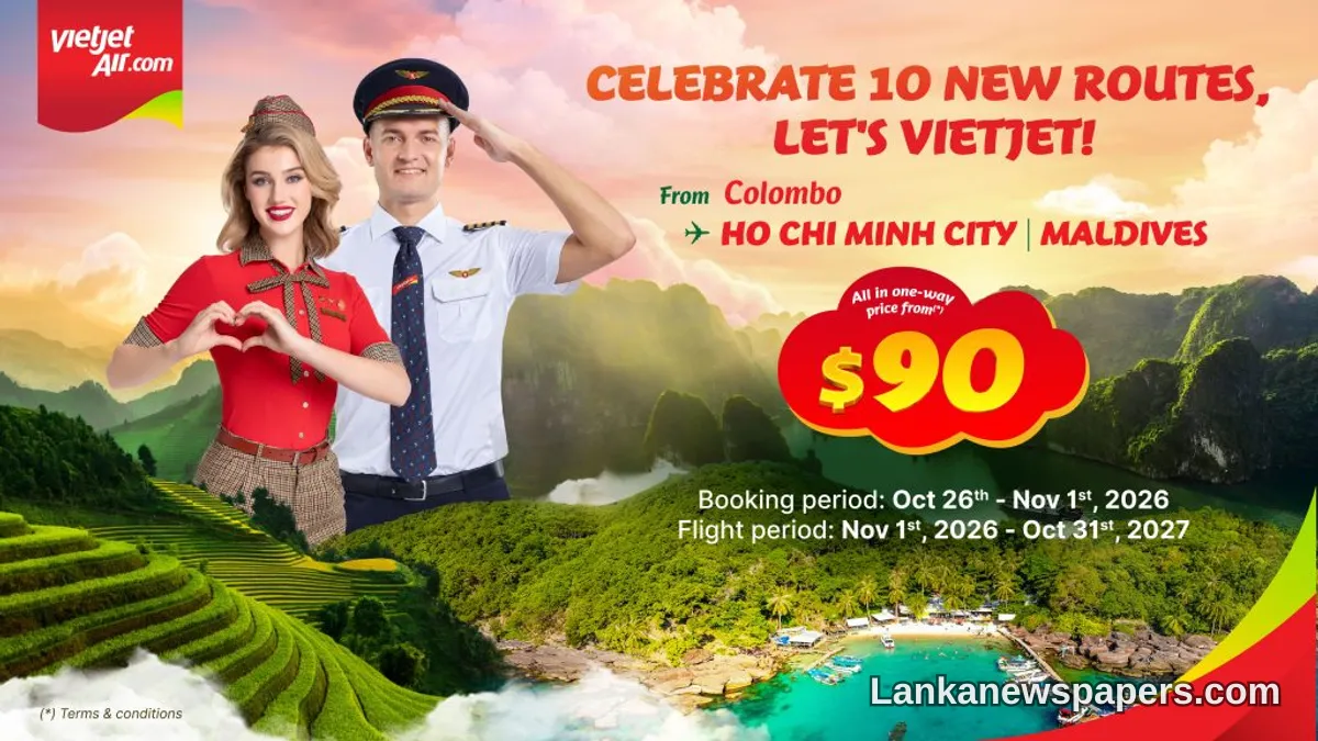 Vietjet Rolls Out Budget Fares From Colombo With Tickets Starting at USD 90