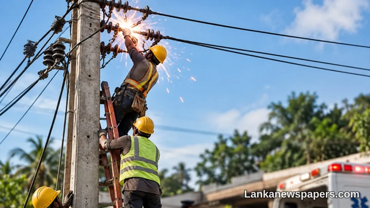 කණු සිටුවීමේ කටයුතු අතරතුර විදුලි කම්කරුවෙකු මියගොස් තවත් දෙදෙනෙකු රෝහල් ගත වෙයි