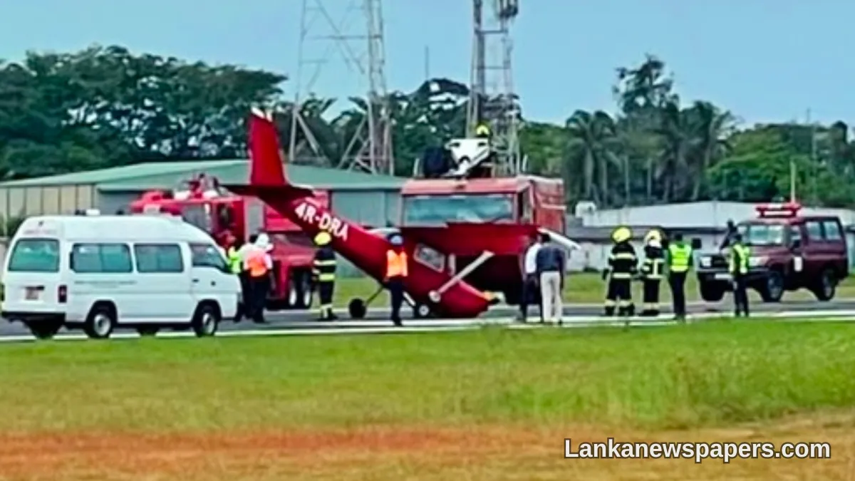 Cessna Training Aircraft Makes Hard Landing at Ratmalana Airport