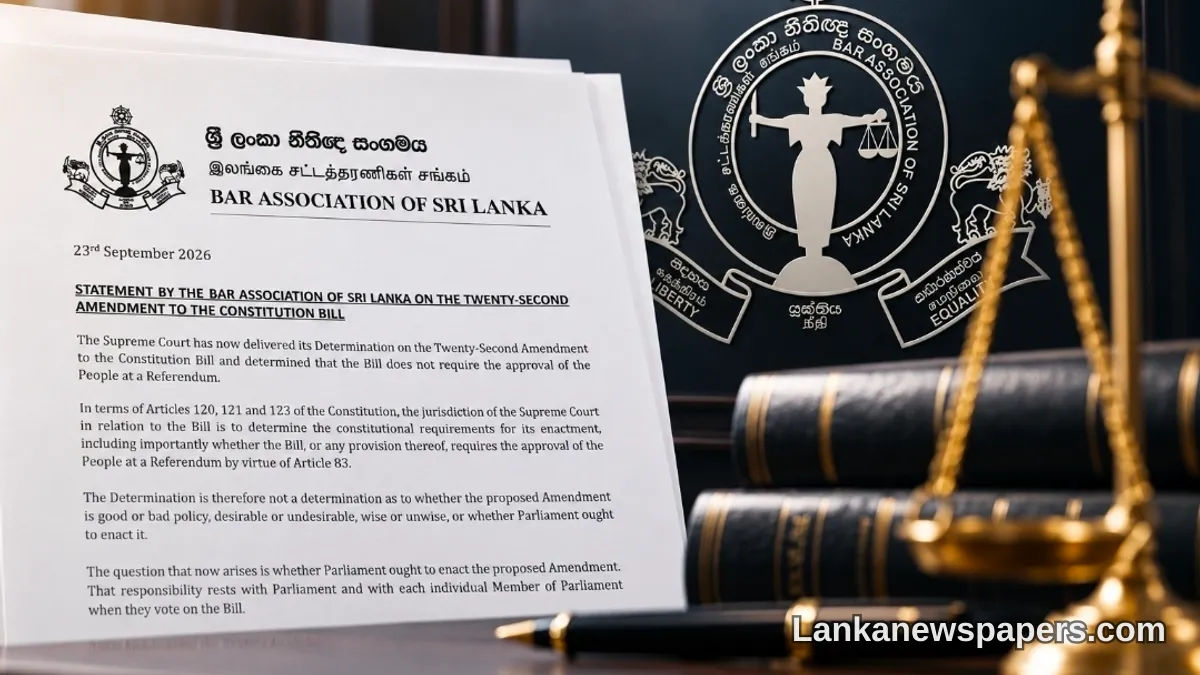 BASL Urges Political Parties to Grant MPs Free Conscience Vote on 22nd Amendment