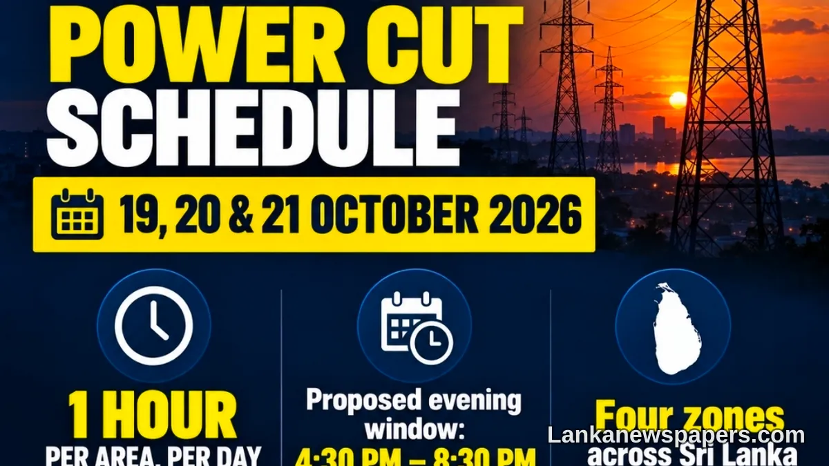 Ceylon Electricity Board Announces Scheduled Power Cuts for Three-Day Period