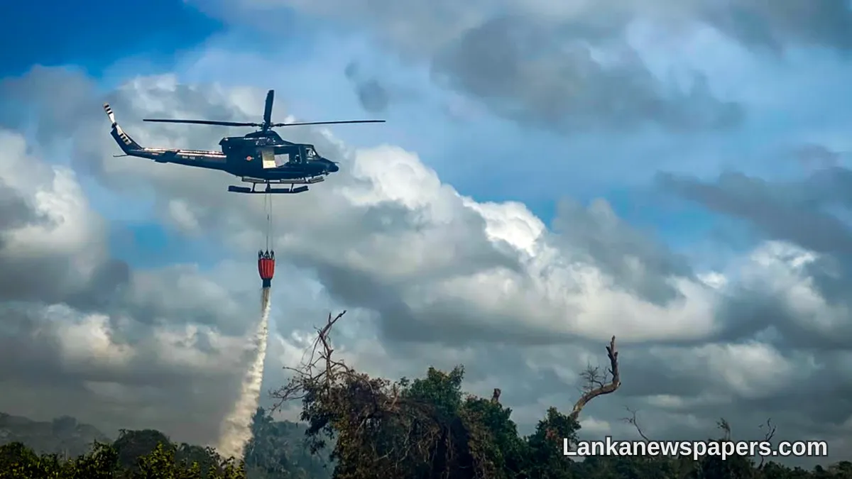 අනවිලුන්ඩාව වනජීවී රක්ෂිතයේ ගිනිගැනීම මැඩලීමට ශ්‍රී ලංකා ගුවන් හමුදාව හෙලිකොප්ටරයක් යොදවයි