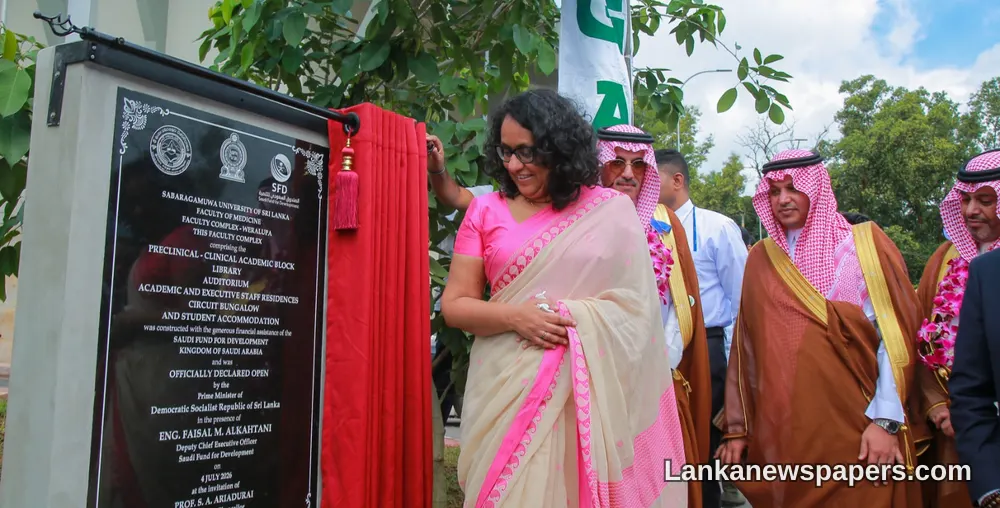 PM Amarasuriya Inaugurates Saudi-Funded Medical Faculty Complex at Sabaragamuwa University