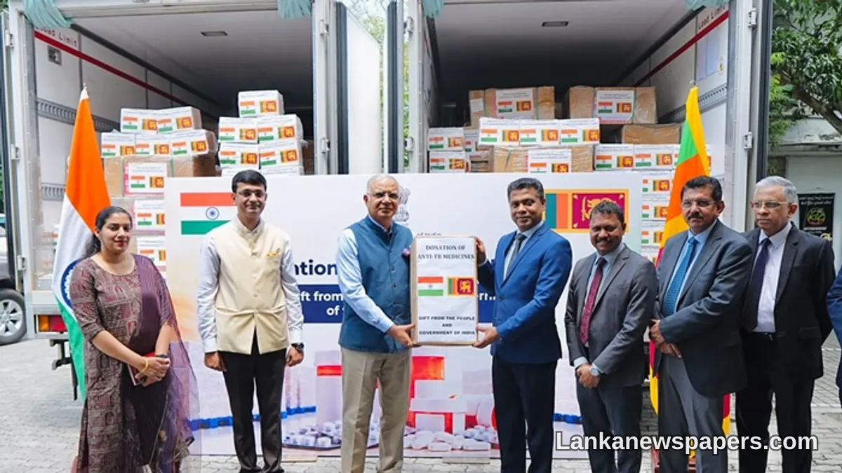 රුපියල් මිලියන 52ක් වටිනා TB විරෝධී ඖෂධ ඉන්දියාව ශ්‍රී ලංකාවට භාරදේ