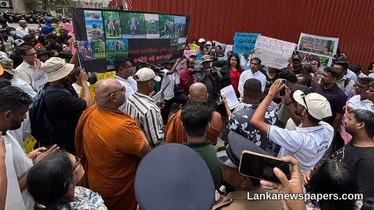 Activists Demand Justice for Slain Tusker Kavantissa in Protest Outside Environment Ministry