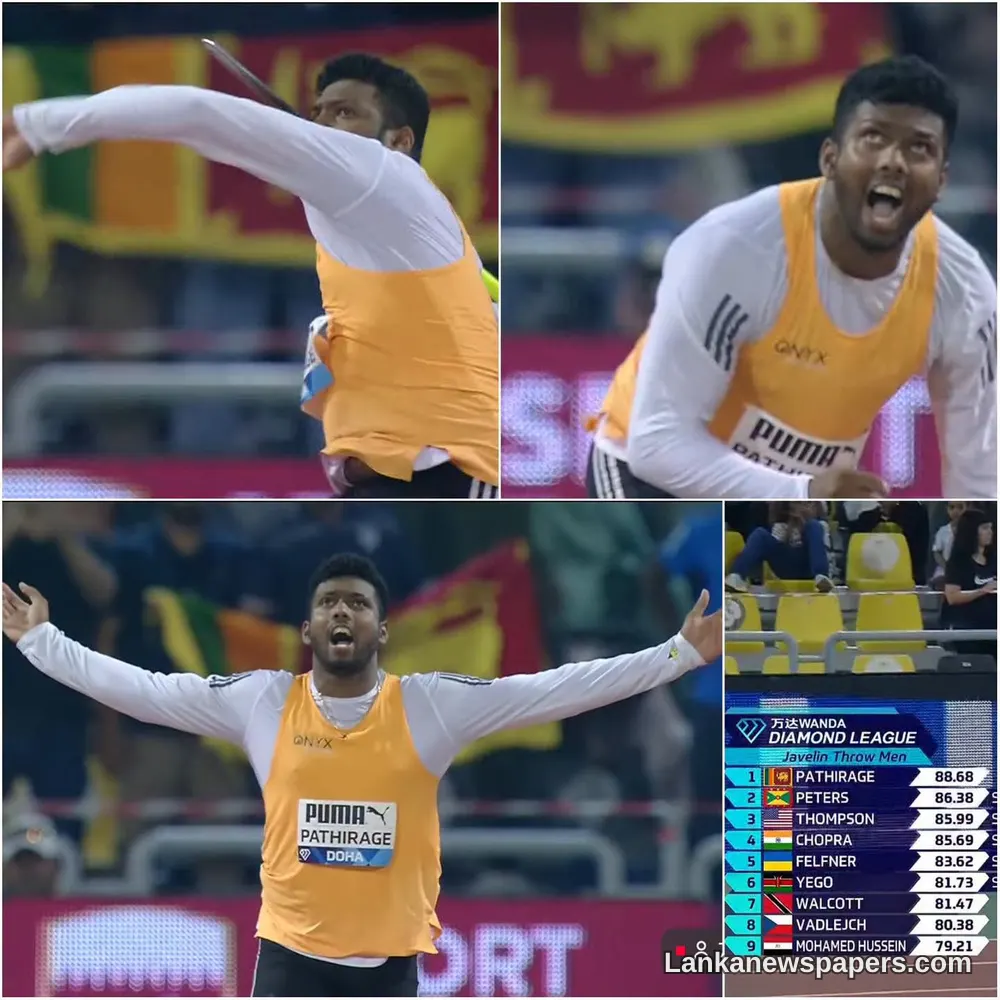 රුමේෂ් පතිරාජ දෝහා ඩයමන්ඩ් ලීග් තරඟාවලියේ පිරිමි ජැව්ලින් ශූරතාව දිනා ගනී