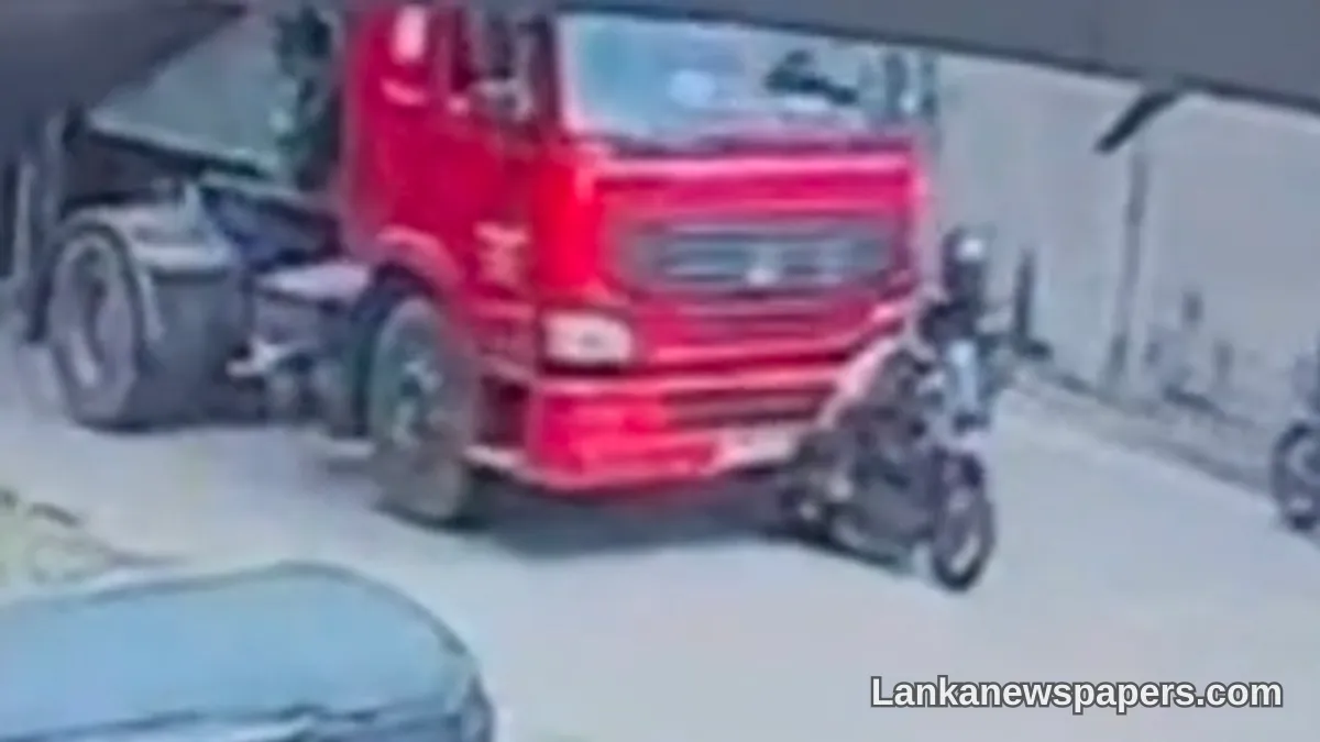 Chilling CCTV Footage Captures Final Moments Before Deadly Akurana Cement Truck Crash