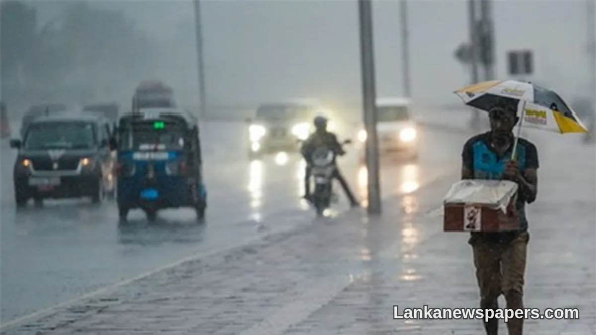 Heavy Rainfall Warning Issued for Multiple Regions Across Sri Lanka