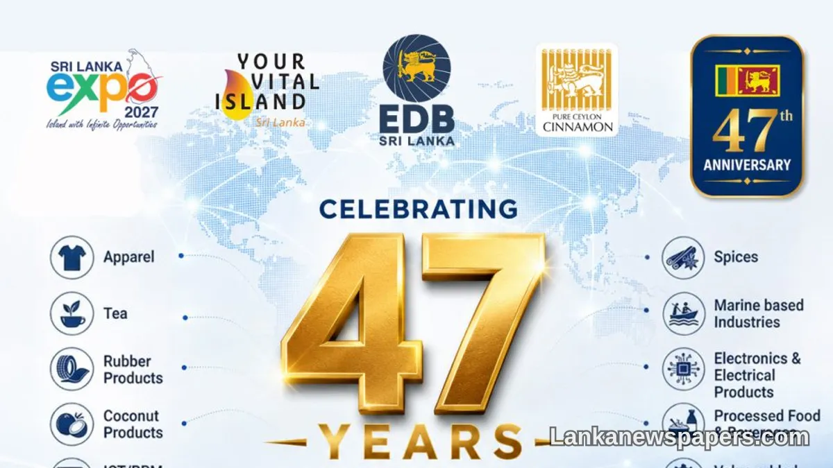 Sri Lanka Targets Record $19 Billion in Export Revenue by 2026, EDB Chief Reveals