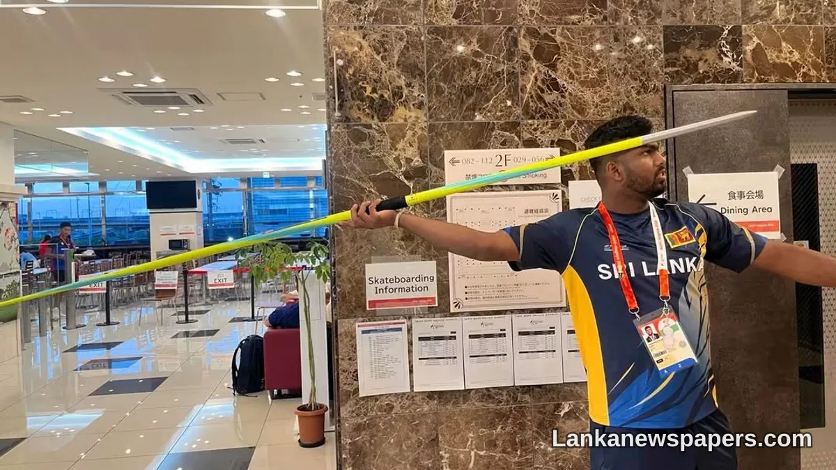 Sri Lanka's Javelin Star Rumesh Tharanga Receives New Weapon of Choice from Sports Ministry in Japan