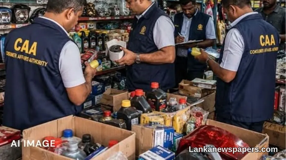 රු. මිලියන 5ක අඩංගු නිශ්චිත ප්රමිතියට නොගැලපෙන වාහන අමතර කොටස් රාශියක් CAA විසින් අත්අඩංගුවට