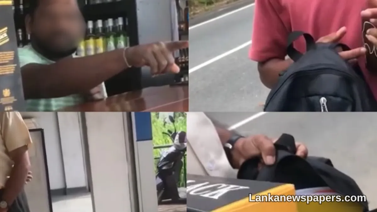 Caught on Camera: Bystander Confronts Teen Purchasing Liquor at Bandarawela Shop