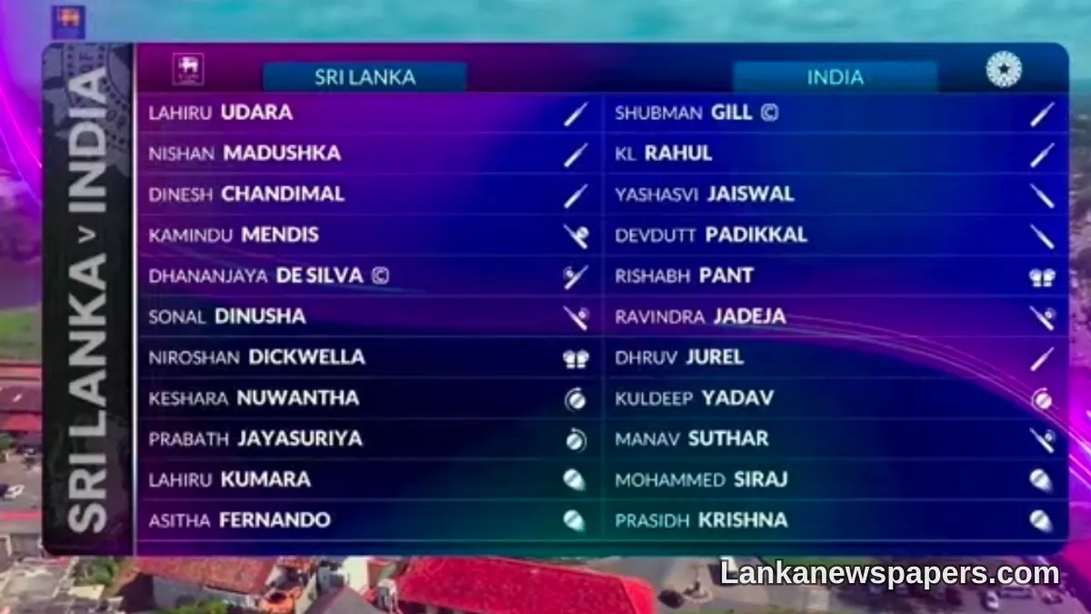 India Opt to Bat First Against Sri Lanka in Opening Test Clash
