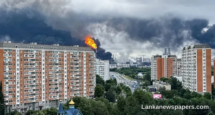 Ukraine Strikes Moscow in Largest Attack in Years, Setting Refinery Ablaze