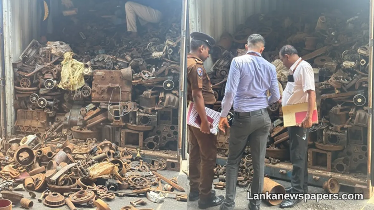 Sri Lanka Customs Intercepts Export Container Concealing Metal Scrap Disguised as Rice