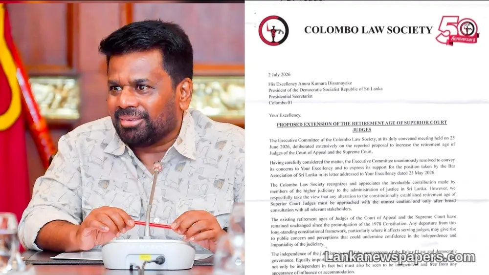 Colombo Law Society Calls on President to Abandon Push for Judicial Retirement Age Extension