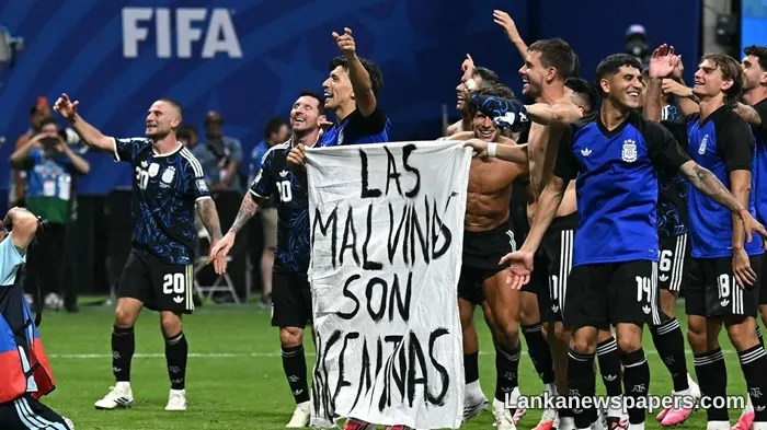 Argentina Players Brandish Falklands Banner in Provocative Taunt After World Cup Semi-Final Victory Over England