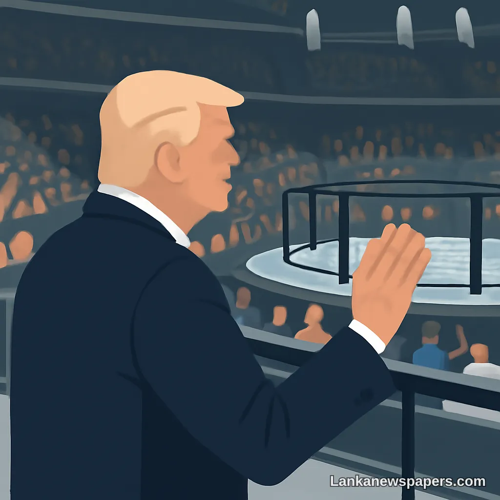 12-04-2026 | 10:55 AMUFC 327 Miami Donald Trump Enters Kaseya CenterPresident Donald Trump was ringside at a UFC fight in Miami on Saturday nig...