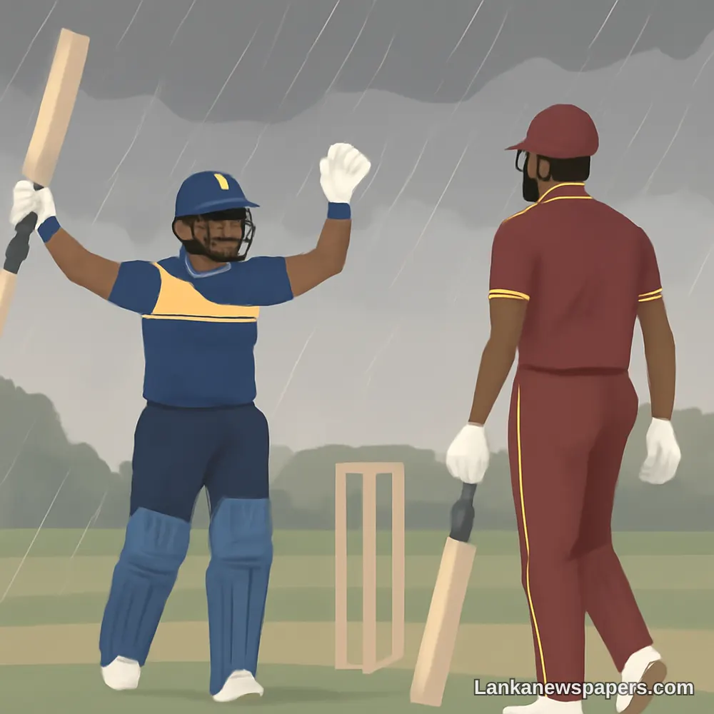 තෙවන එක්දින තරගය වර්ෂාවෙන් සෝදා ගැනීමත් සමග ශ්‍රී ලංකාව වෙස්ට් ඉන්ඩීස්ට එරෙහිව තරග මාලාව දිනා ගනී