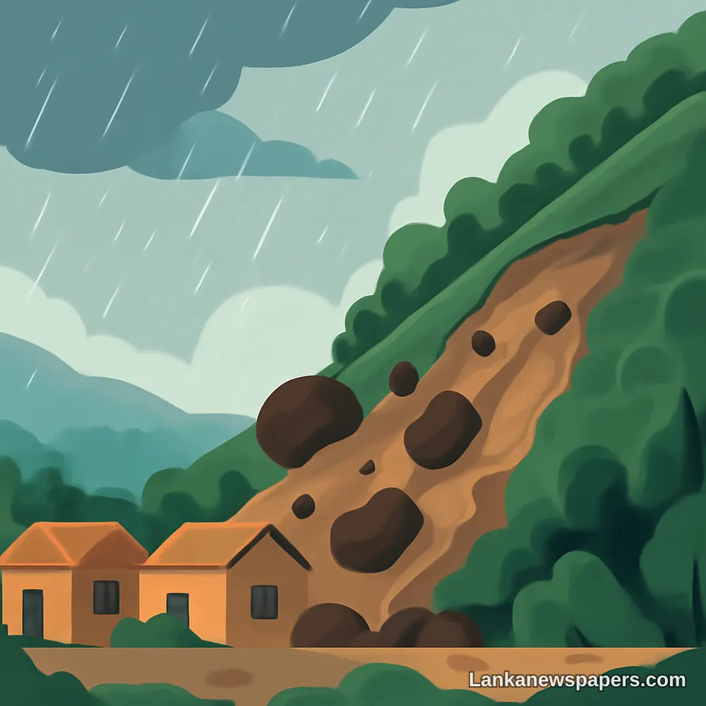 NBRO Issues Landslide Early Warnings for Four Districts as Heavy Rains Raise Slope Failure Risk