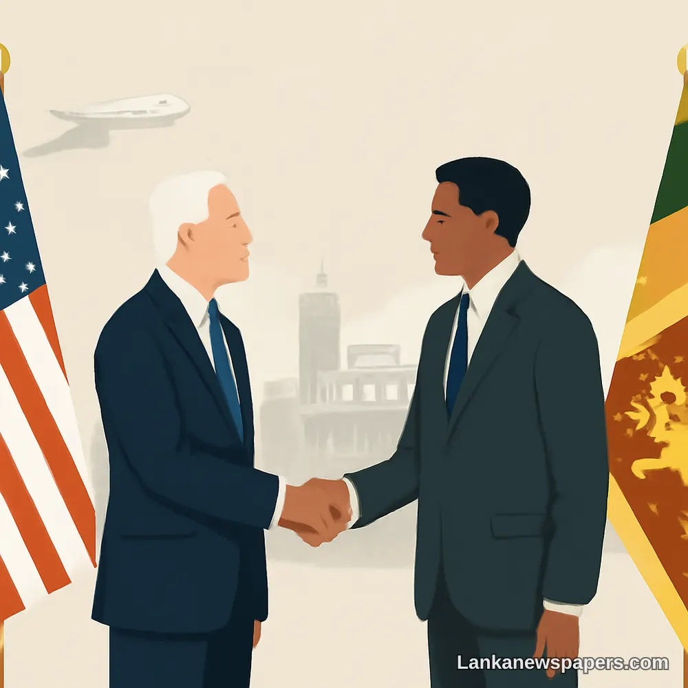 Top US Diplomat Arrives in Sri Lanka to Strengthen Trade, Investment and Security Ties