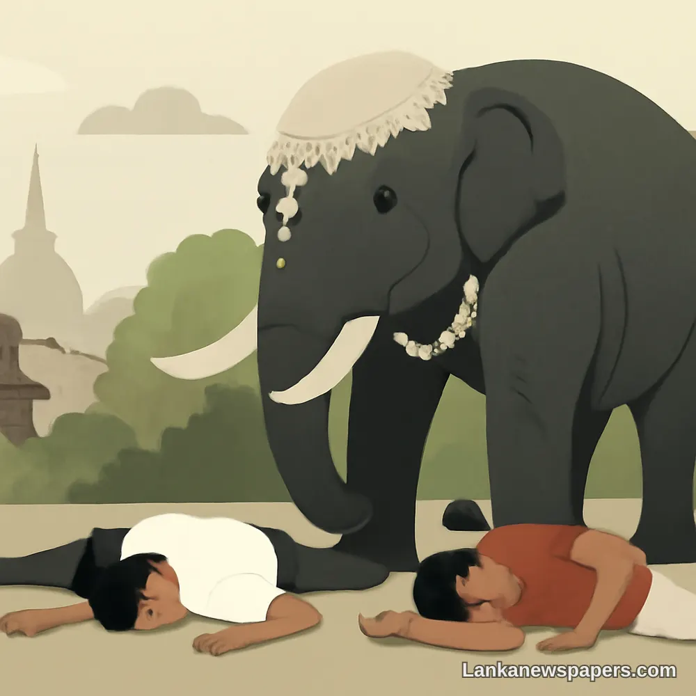 Two Killed by Temple Elephant During Poson Perahera Preparations in Rakwana