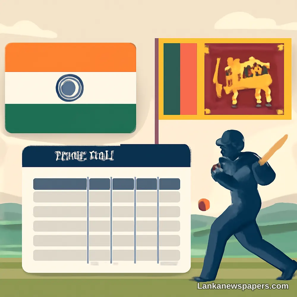 India A Tour of Sri Lanka 2026: Full Points Table Standings