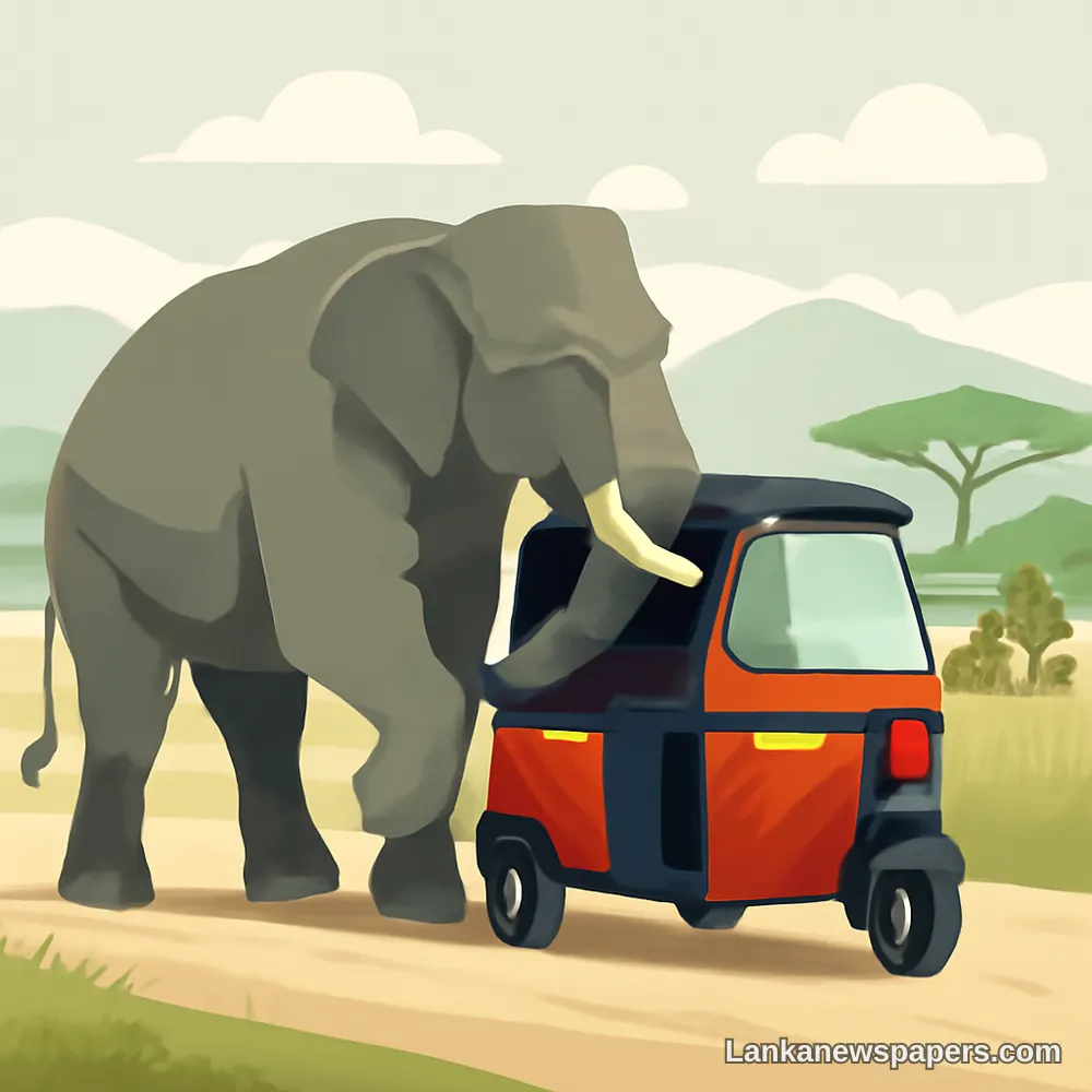 Wild Elephant Brings Sri Lankan Safari to a Halt After Hijacking Australian Tourist's Tuk-Tuk