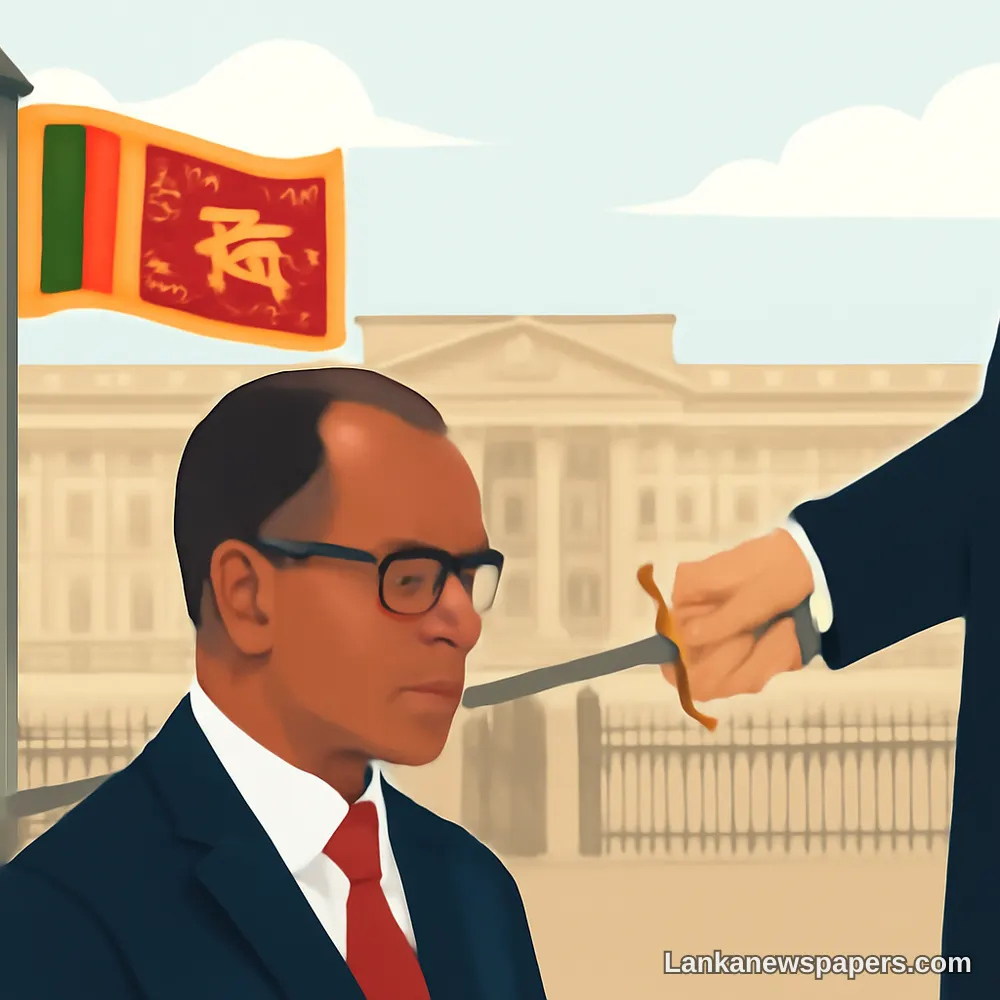 ශ්රී ලාංකික ජාතික විද්වතෙකු වන සර් නිශාන් කනගරාජා බකිංහැම් මාලිගාවේ දී නයිට් උපාධිය පිළිගනී