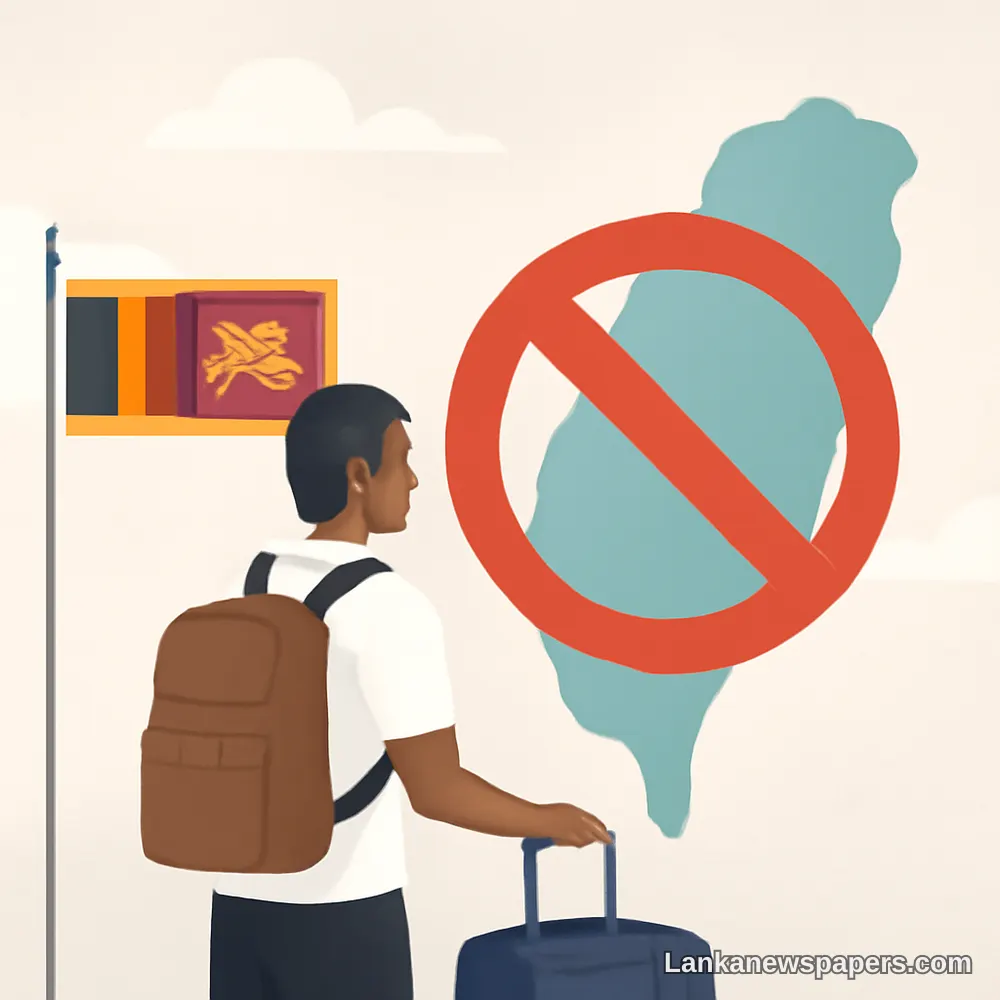 තායිවානය ශ්‍රී ලාංකික සංචාරකයින් සඳහා සංචාරක වීසා පහසුකම් අත්හිටුවයි
