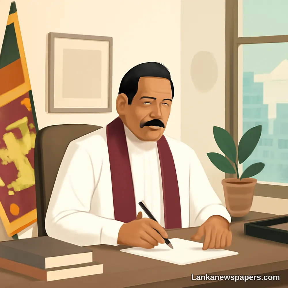 Mahinda Rajapaksa Takes Charge at Opposition Leader's Office