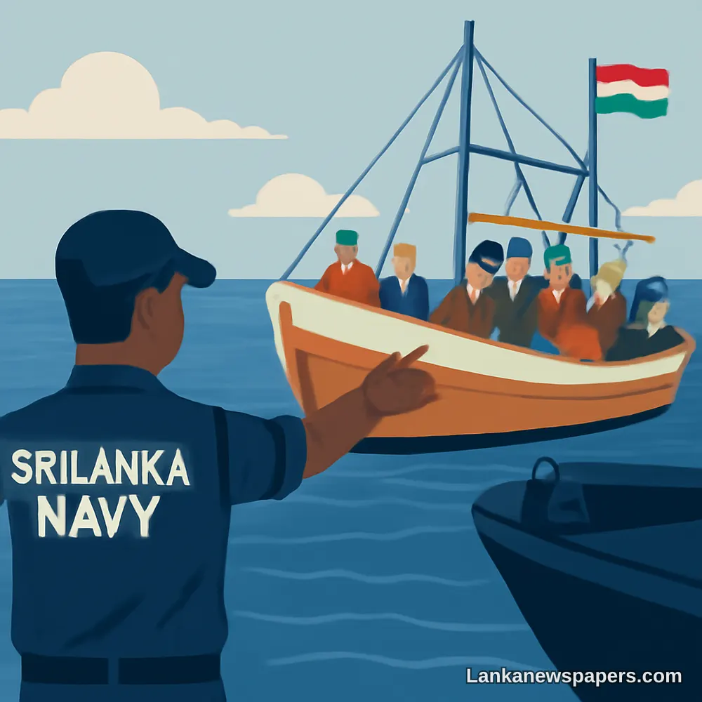 ශ්‍රී ලංකා නාවික හමුදාව ඉන්දීය ධීවර යාත්‍රාවක් අත්අඩංගුවට ගනී — තලෙයිමන්නාර අසල නීති විරෝධී ධීවර කටයුතු සම්බන්ධයෙන් ඉන්දීය ධීවරයන් නව දෙනෙක් අත්අඩංගුවට