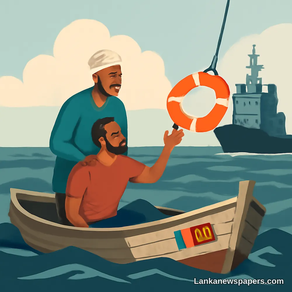 Father and Son Among Sri Lankan Fishermen Rescued After 36 Days Adrift in Bay of Bengal
