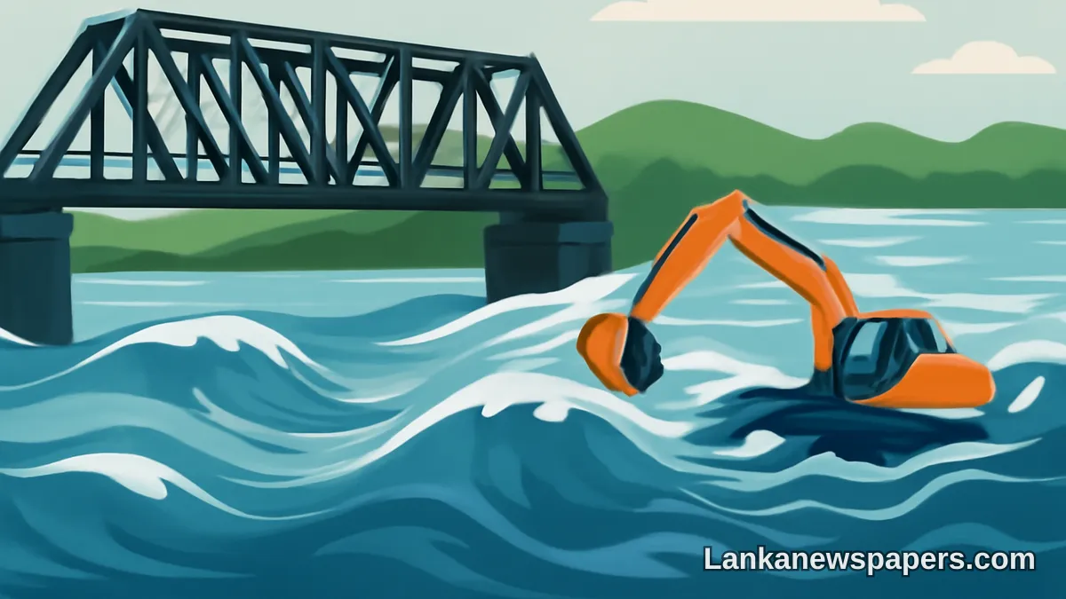 Mahaweli Floodwaters Sweep Away Repair Machinery at Black Bridge Rail Site