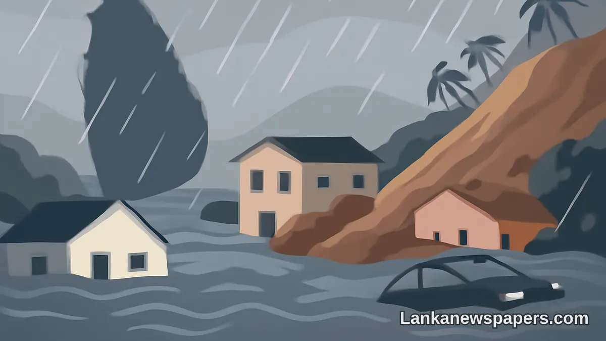 දරුණු වර්ෂාපතනය හේතුවෙන් ඇති වූ නායයෑම් සහ ගංවතුර මුළු ශ්‍රී ලංකාව පුරා පැතිරෙන අතර මරණ හය දක්වා ඉහළ යයි