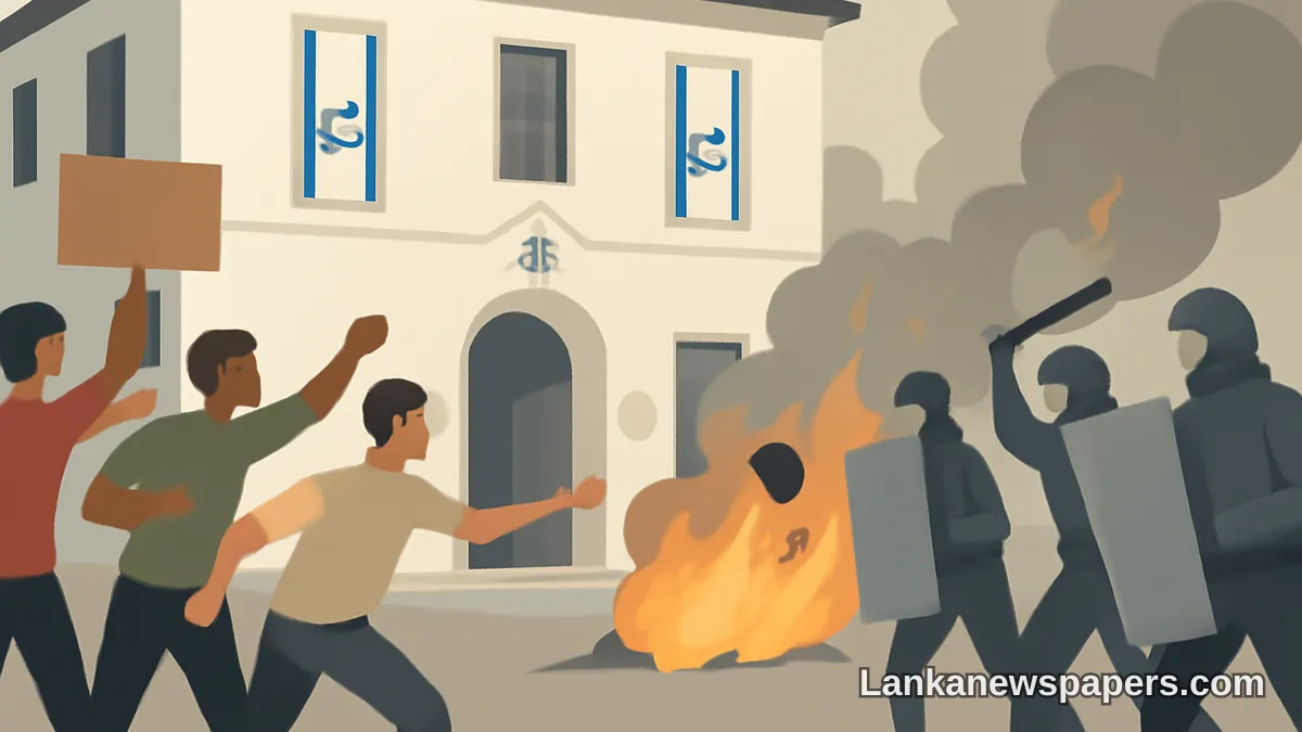 Anti-Israel Protest Turns Violent Outside Colombo Chabad House